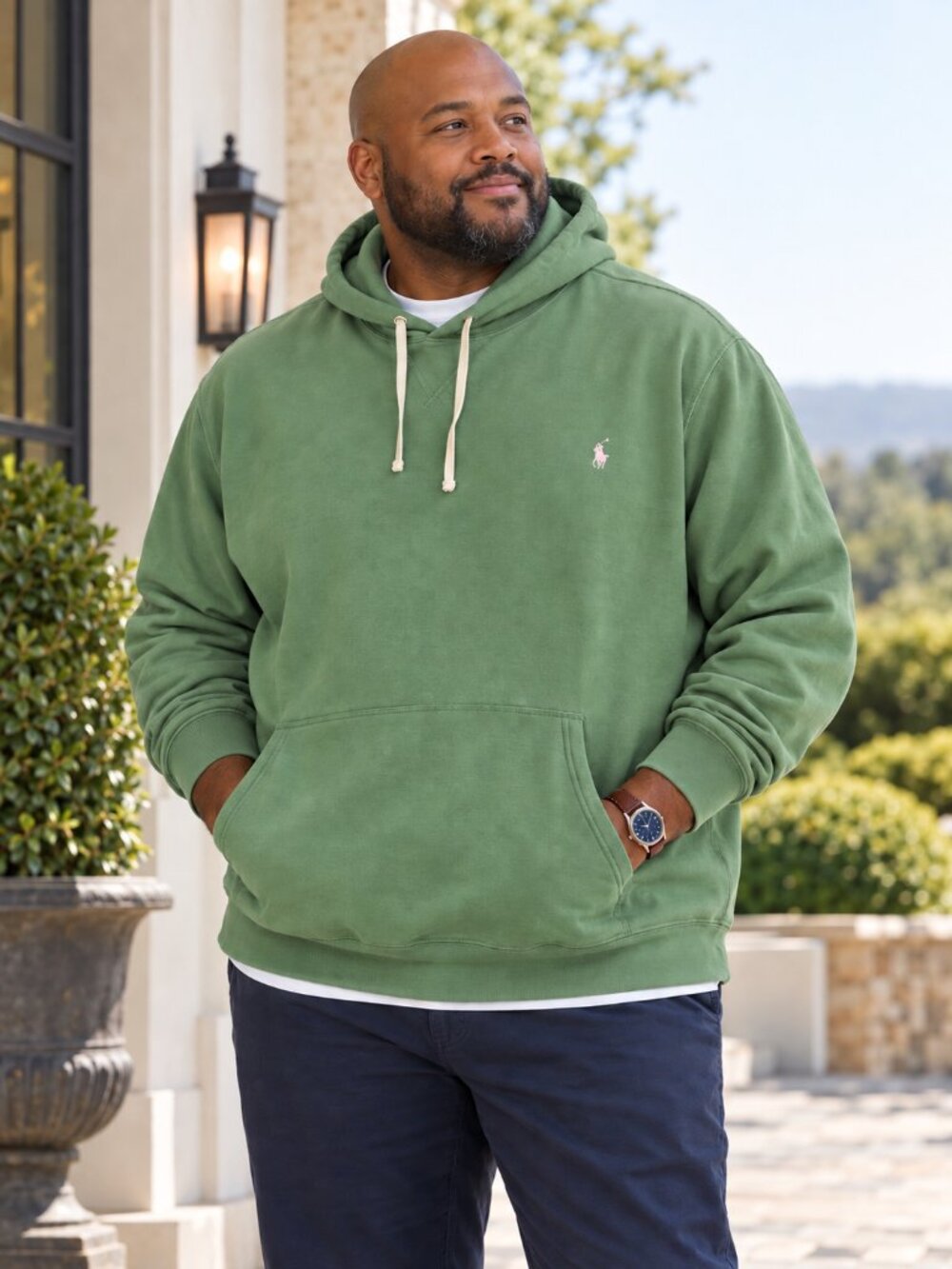 Polo Ralph Lauren 3XLT Green Fleece Pullover Hoodie Pink Pony Big & Tall